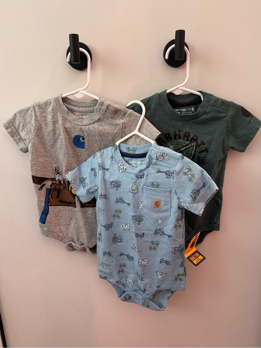 Set of 3 Carhartt Baby Boy Onesies — 12 Months